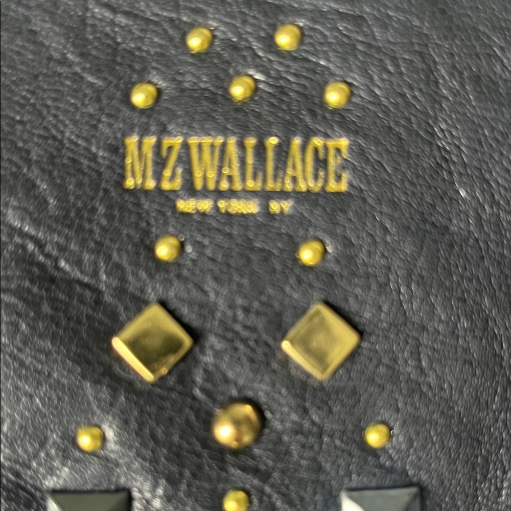 MZ Wallace Navy and Gold Studded Wristlet - Picture 2 of 5